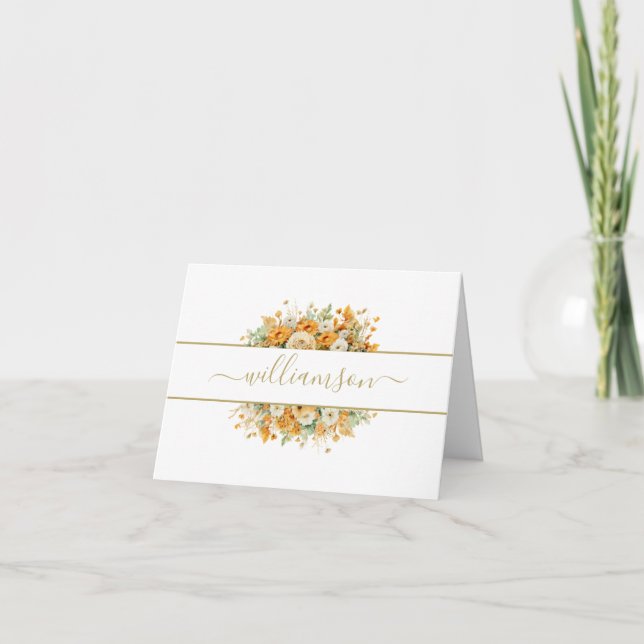 FALL FLORAL, Orange Blume Nachname (Vorderseite)