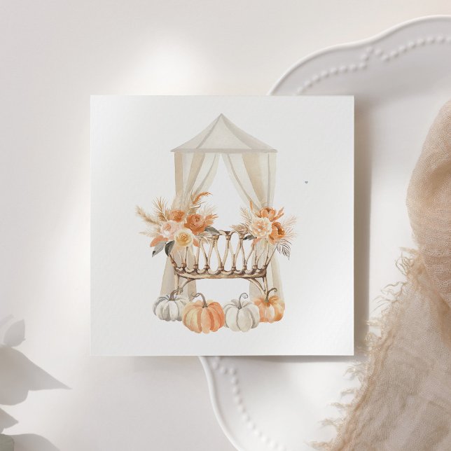 Fall Floral Pumpkin Baby Dusche Serviette (Von Creator hochgeladen)