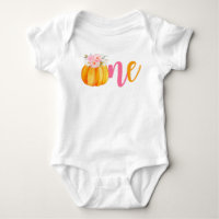 Fall Floral Pumpkin Baby Girl's 1st Birthday ONE B