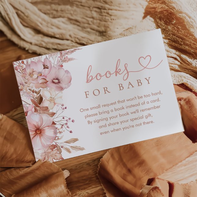 Fall Floral Pumpkin Baby Shower Books for Baby Begleitkarte (Von Creator hochgeladen)