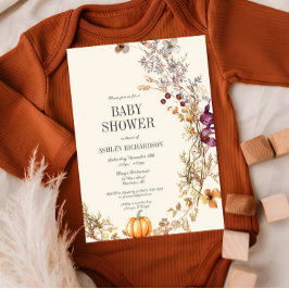 Fall Floral Pumpkin Boho Kinderdusche Einladung