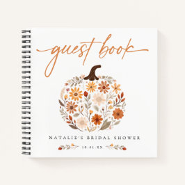 Fall Floral Pumpkin Brautparty Gästebuch Notizbuch