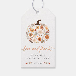 Fall Floral Pumpkin Brautparty Geschenkanhänger