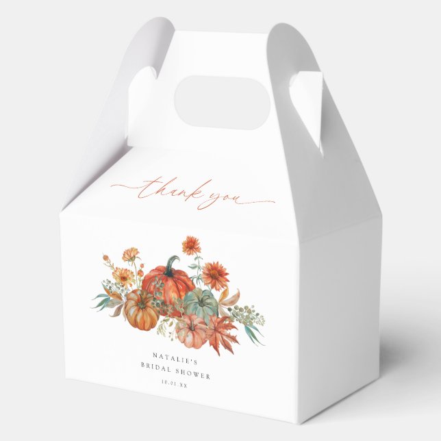 Fall Floral Pumpkin Brautparty Geschenkschachtel (Vorderseite)