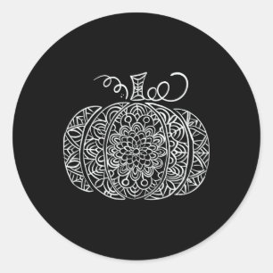 Fall Floral Pumpkin Graphic Runder Aufkleber