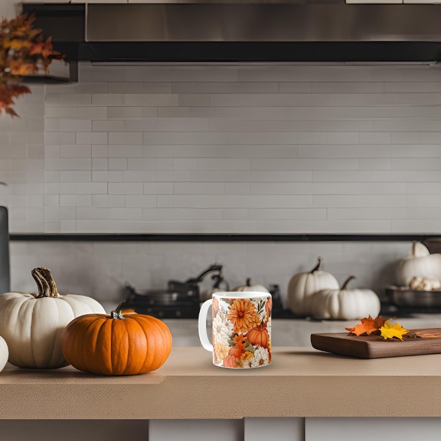 Fall Floral Pumpkin Kaffeetasse (Von Creator hochgeladen)