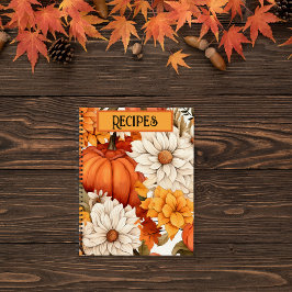 Fall Floral Pumpkin Rezept Notizbuch