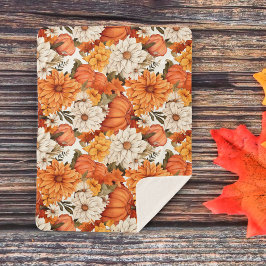 Fall Floral Pumpkin Sherpadecke