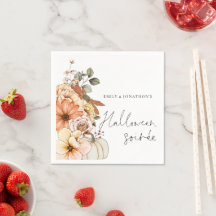 Fall Floral Pumpkin Skript Halloween Soirée