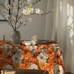 Fall Floral Pumpkin Tischdecke