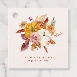 Fall Floral & Pumpkins Kinderdusche Geschenkanhänger