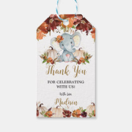 Fall Floral Pumpkins Niedlich Elephant Baby Dusche Geschenkanhänger