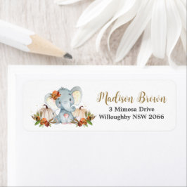 Fall Floral Pumpkins Niedlich Elephant Rücksendead