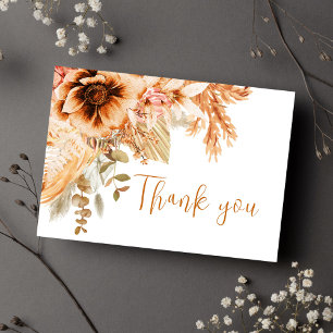 Fall Floral Rustic Hochzeit Vielen Dank Postkarte