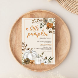 Fall Floral Rustic Pumpkin Baby Dusche Einladung