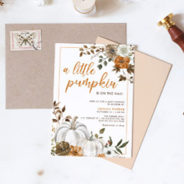 Fall Floral Rustic Pumpkin Baby Dusche Einladung