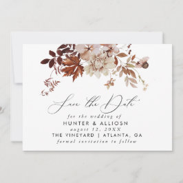 Fall Floral Save the Date Einladung