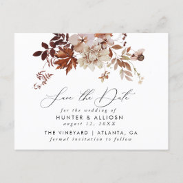 Fall Floral Save the Date Postkarte