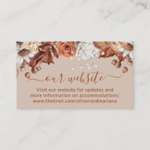 Fall Floral Taupe Wedding Website