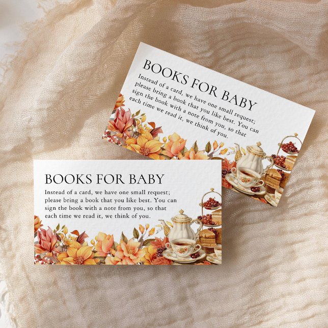 Fall Floral Tee Party Babyduschbücher für Baby Begleitkarte (Von Creator hochgeladen)