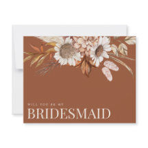 Fall Floral Terracotta Bridesmaid Vorschlag Karte