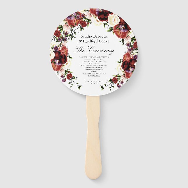 Fall Floral Terracotta Cream Burgund Lila Fächer (Vorderseite)