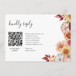 Fall Floral UAWG Wedding QR CODE Details auf der R Begleitkarte