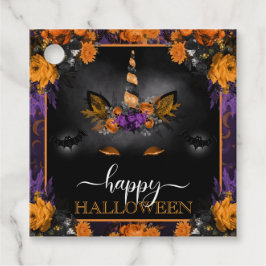 Fall Floral Unicorn Gesicht Happy Halloween Geschenkanhänger