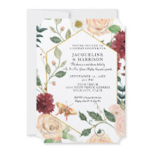 Fall Floral Wasserfarbe Marsala Kraft Doppeldusche