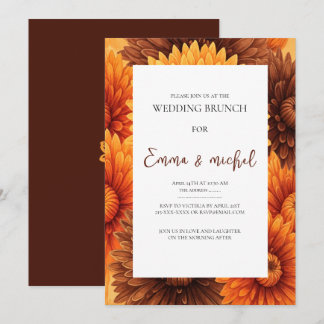 Fall Floral Wedding Brunch Einladung