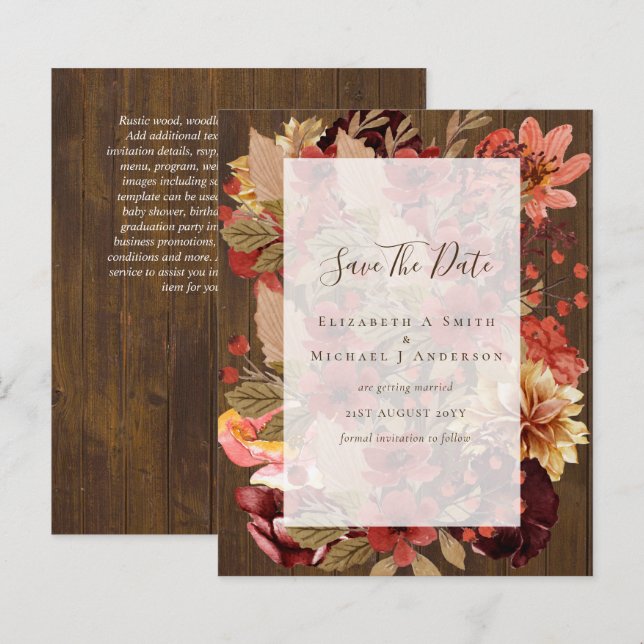 Fall Floral Wedding - Burgund Orange BUDGET (Vorne/Hinten)