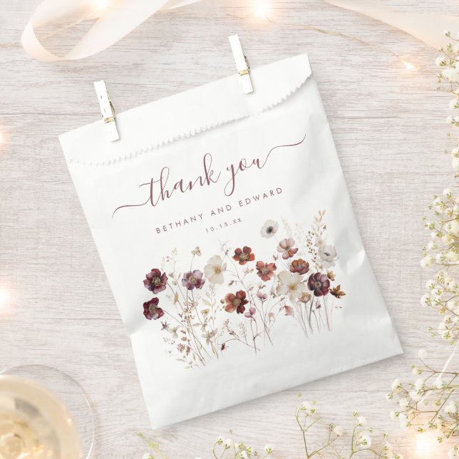 Fall Floral Wedding Geschenktütchen (Ausgeschnitten)