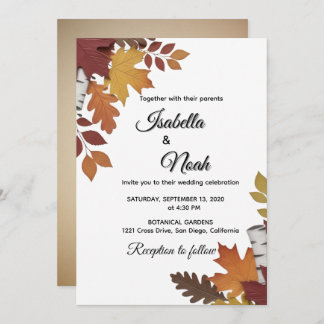 Fall Floral Wedding Invitation Einladung