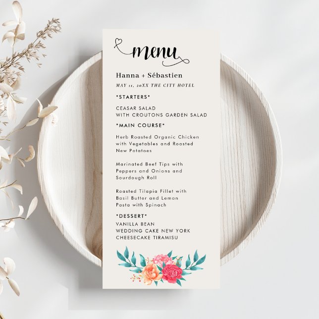Fall Floral  Wedding Menu (Créateur téléchargé)