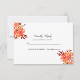 Fall Floral Wedding Orange Gold Tan Wedding RSVP