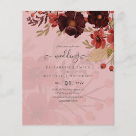 Fall Floral Wedding Terracotta Burgundy Red Flyer