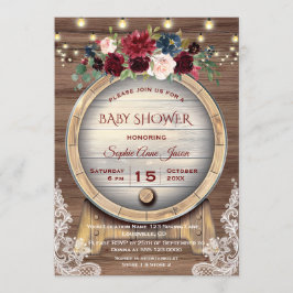 Fall Floral Wein Barrel Weinberg Baby Dusche Einladung