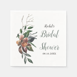 Fall Floral Wein Rost Botanisches Brautparty Boho Serviette