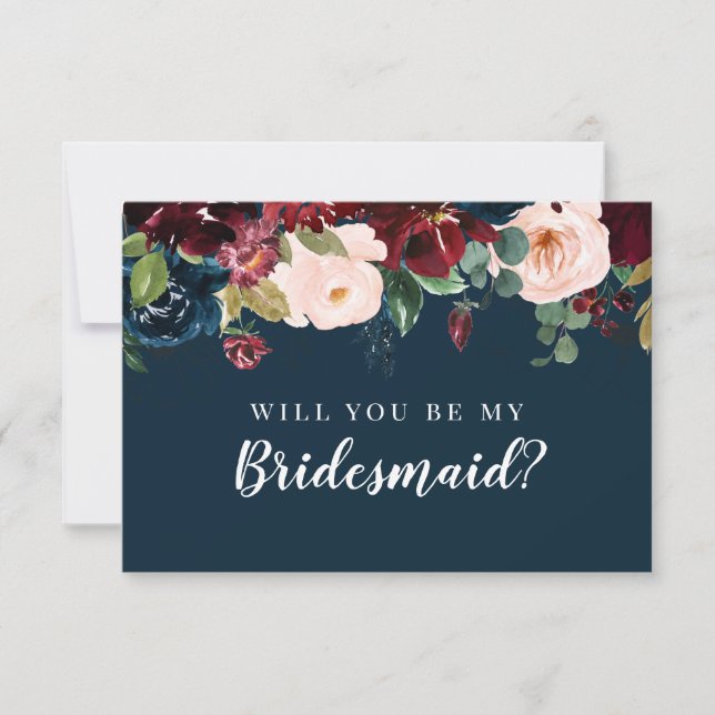 Fall Floral wird mein Vorschlag von Bridesmaid sei Einladung (Vorderseite)