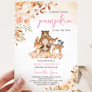Fall Floral Woodland Babydusche Einladung