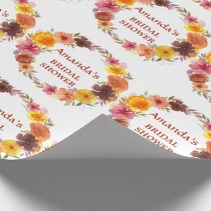 Fall Floral Wreath Brautparty Geschenkpapier