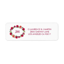 Fall Floral Wreath Monogramm-Adresse