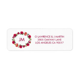 Fall Floral Wreath Monogramm-Adresse