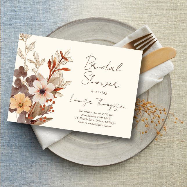 Fall Florals Bridal Shower Einladung (Von Creator hochgeladen)