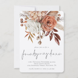 Fall Florals Terracotta Friendsgiving Erntedank Einladung