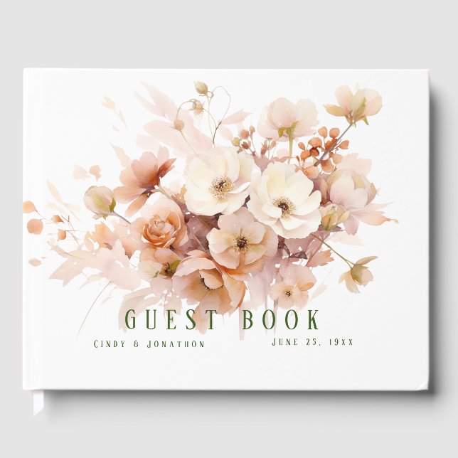 Fall Florals Wedding Guest Book Gästebuch (Vorderseite)