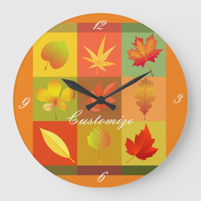 Fall Foliage Autumn Leaves Thunder_Cove Große Wanduhr (Vorderseite)