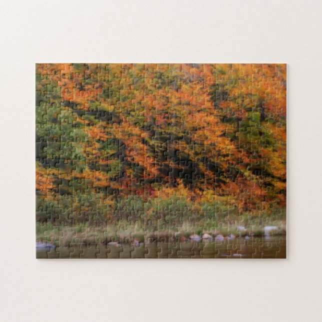Fall Foliage Bordering River (Horizontal)