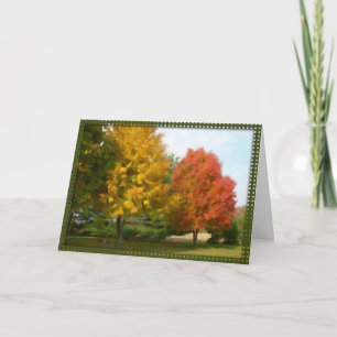 Fall Foliage-Erntedank-Karte Feiertagskarte