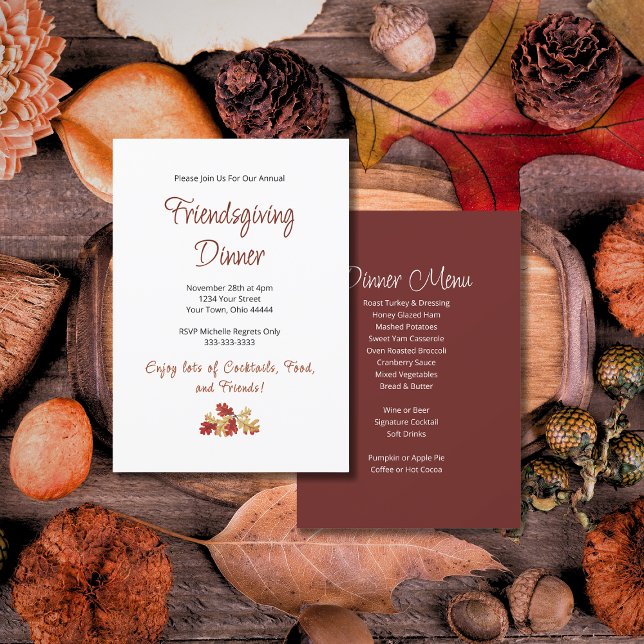 Fall Foliage Friendsgiving Dinner Erntedank Einladung (Von Creator hochgeladen)